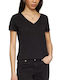 Women's Cotton Short Sleeve Top Black