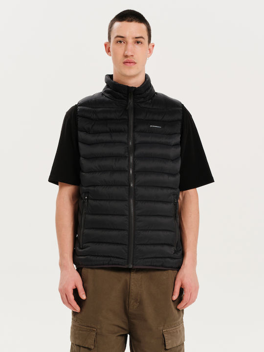 Ärmellos Winter Jacke Puffer Schwarz