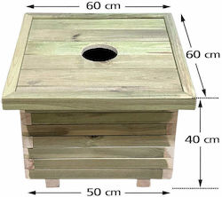 Wooden Waste Bin Square 50x50x40 60L-tesias Wooden Products