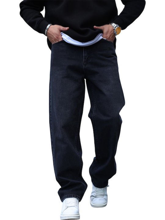 Men's Jeans Pants Elastic with Loose Baggy Fit Black