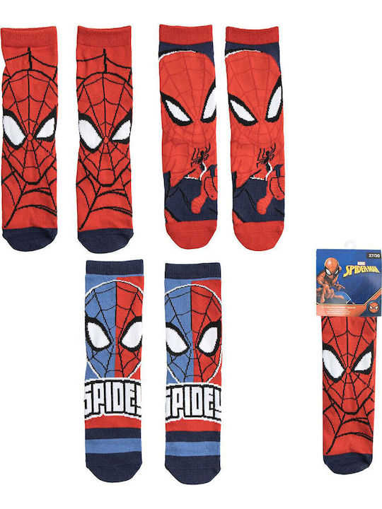 Cerda Παιδικές Κάλτσες Spiderman Κόκκινο, Μπλε 3 Ζευγάρια