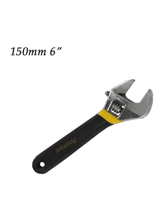 Bossram Γαλλικό Κλειδί Μήκους 150mm με Άνοιγμα Σιαγόνων έως 6mm και Αντιολισθητική Λαβή