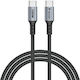 Verbatim Braided USB 2.0 Cable USB-C male - USB-C 100W PD Μαύρο 1.2m 31846