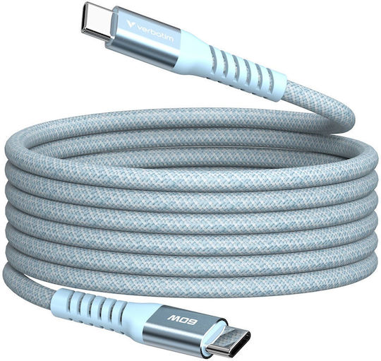 Verbatim Braided USB 2.0 Cable USB-C male - USB-C 60W Μπλε 1.2m 31852