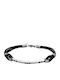 Herrenarmband Edelstahl Zirkon & Baumwollkordel 21,5 cm Tribute 0230368201