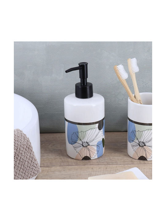 Ceramic Soap Dispenser Φ7.5x17.5 T-d Flowers 6277747 Φ7.5x17.5