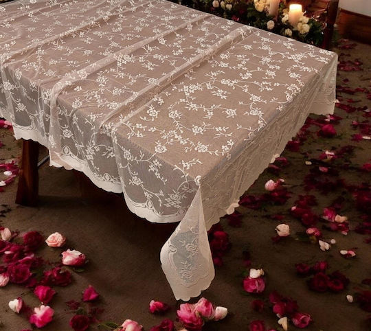 Τραπεζομαντηλο Δαντελα Romance Πουδρα 160χ220 Lh2037090-1