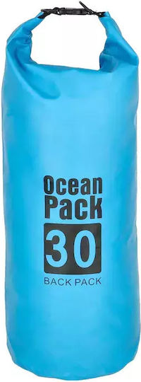 Waterproof Drybag Backpack Tecos 30 L Capacity Blue Outdoor Activities