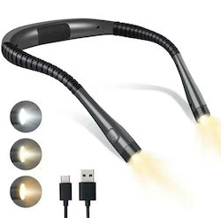 Led Book Reading Lamp Zola Designed To Hang Around Neck Made of Plastic and Rubber Total Length
