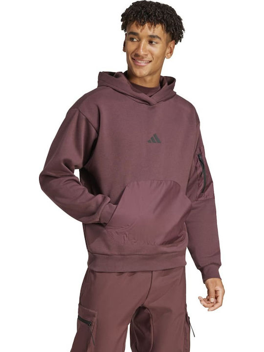 adidas City Escape Fleece Суитшърт с Качулка Кафяв
