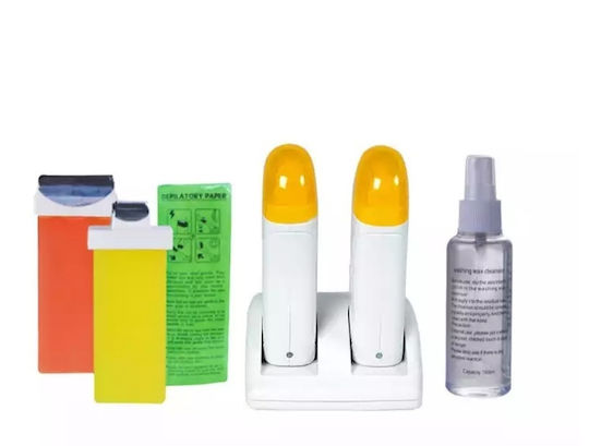 Depilatory Heater 7in1 At0612143s Double Wax Warmer 7 in 1 Kit 100ml Oil 100pcs Wax Strips 100ml 2 Wax Rolls 2 Wax Holders