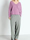 Damen Stoff Hose Vert De Gris