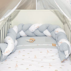 Baby Oliver Crib Bumpers Braided Inside Gray 20x190cm