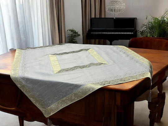 Set de Măsuțe Linea Home În Carouri Argintiu 4 Bucăți