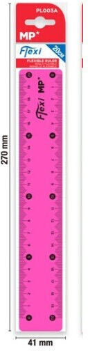 Χάρακας Πλαστικός Mp Flexible Αθραυστος 20cm Pl003apink Ρόζ