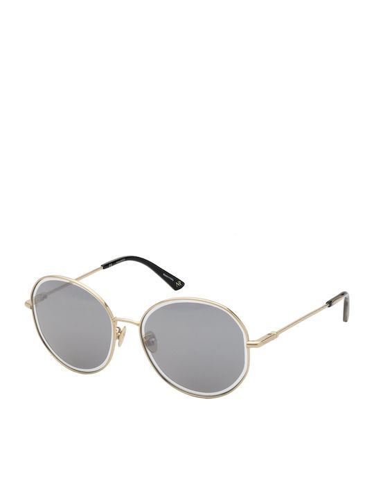 Nina Ricci Unisex Sunglasses with Gold Metal Frame and Gray Lens