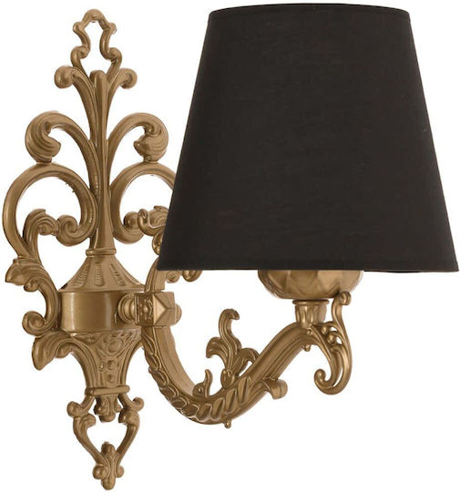 Opviq Claire Lamp Wall with Socket E27 Black 26x24cm