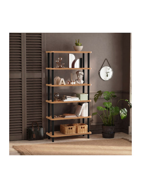 Bibliothek Gala Schwarz-Fichte 80x28x168,5cm