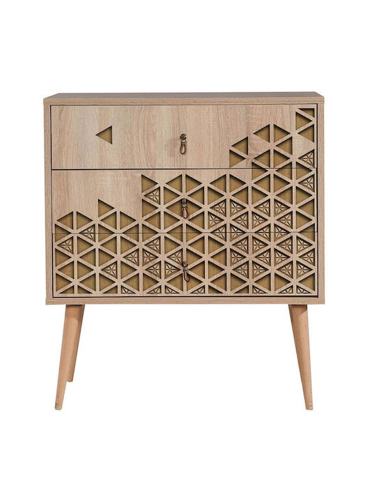Συρταριέρα Κρεβατοκάμαρας Ξύλινη Trio Oak 80x40...