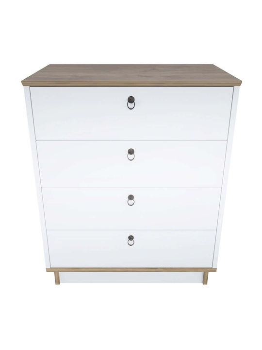 Sahra Wooden Chest of Drawers White-walnut 72x42x83.1cm