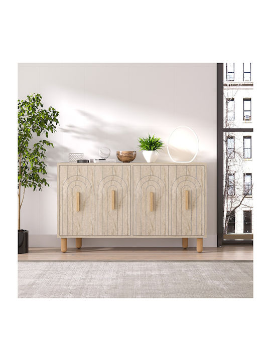 Sideboard Tiger Wooden Travertine Beige-oak 120x29.6x73.6cm