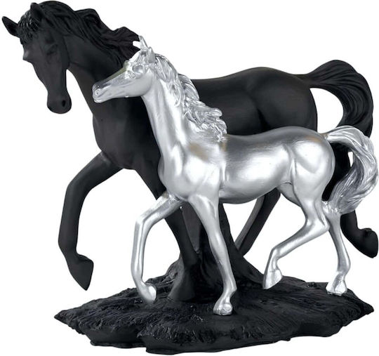 Decorative Horses 325crn1166 41x20x29cm Black-silver Aberto Design Polyester