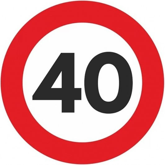 Idealstore Reflective Speed Limit Sign 40 Km H