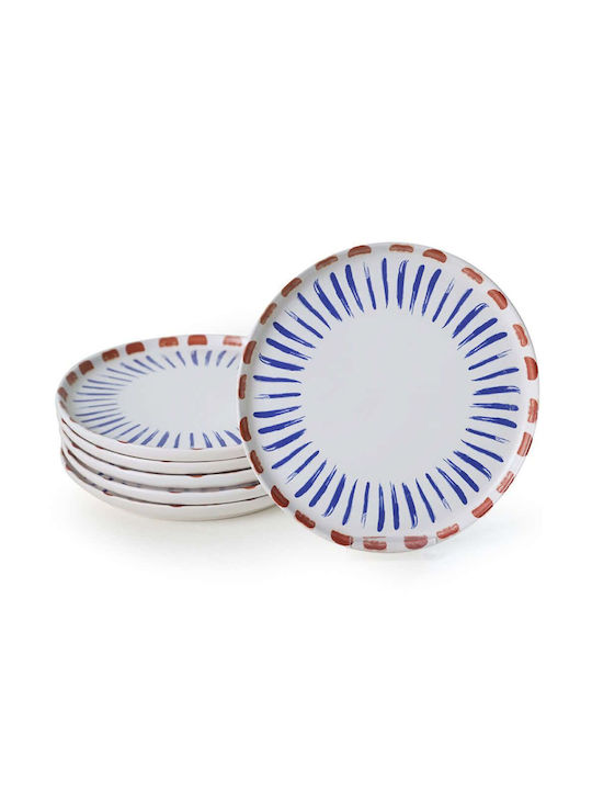 Hermia Farfurie joasă Ceramică Multicolor cu Diametru 22cm 6buc