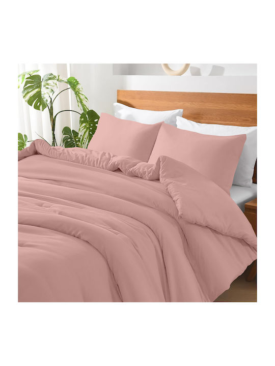 Lino Home Basico Σεντόνι Μονό 170x260εκ. Pink