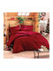 L'Εssentiel Maison Duvet Cover Set Cotton Satin Double with 2 Pillowcases 200x220 Claret Red
