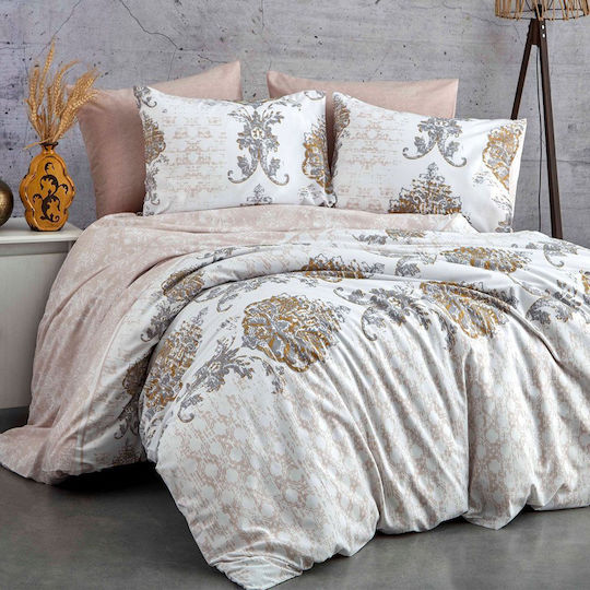 L'Εssentiel Maison Duvet Cover Set Cotton Double with 2 Pillowcases 200x220 Brown