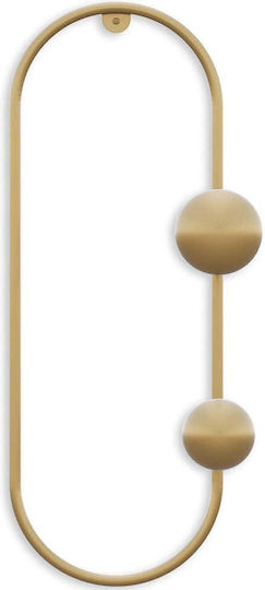 Wallity Wall Hanger Metal 2 Hooks Yellow 17x7cm