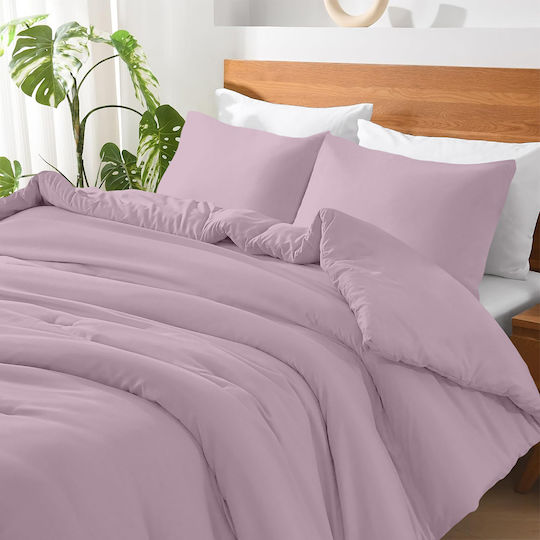 Lino Home Basico Калъфка за Възглавница с корица за плик Люляк 50x70см.