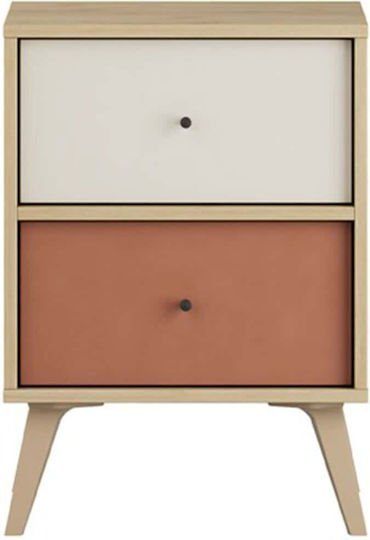 Wooden Bedside Table Multicolour 44x44x61cm