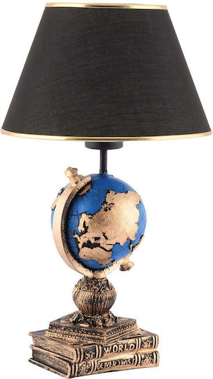 Opviq World Table Lamp for Socket E27 with Black Shade and Multicolor Base