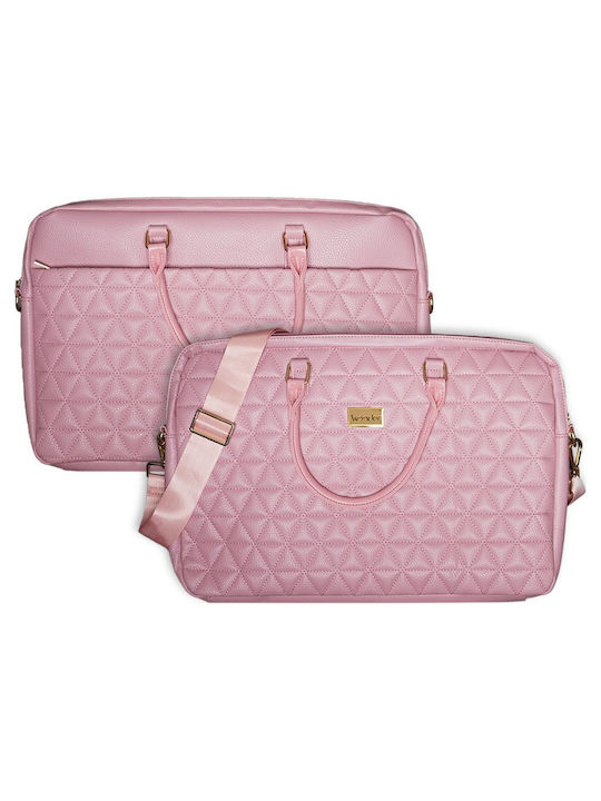 Чанта за лаптоп Wonder Pico Quilted Briefcase 17" розова