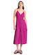 Summer Midi Shirt Dress Purple