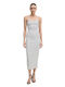 Summer Midi Dress White/Blue