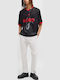 David251d Pantaloni Elastic Alb