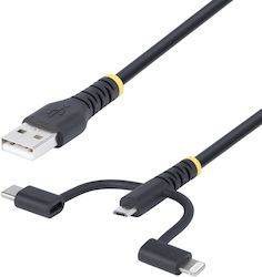 StarTech USB to Lightning / Type-C / micro USB Cable 1m RLTCUB1MBK StarTech USB to Lightning / Type-C / micro USB Cable 1m RLTCUB1MBK