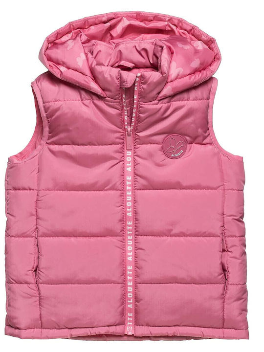 Kids' Casual Jacket Sleeveless with Hood Pink