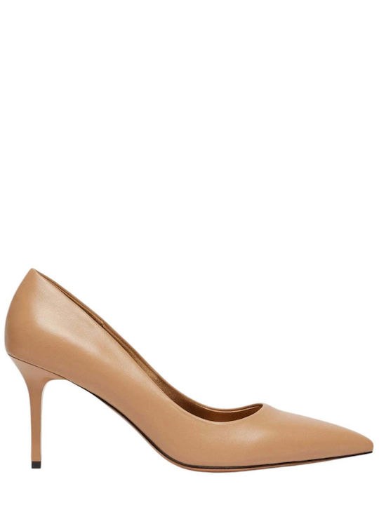 Marella Leather Beige Heels