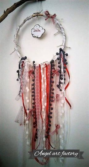 Red Dreamcatcher with Cloud Lights