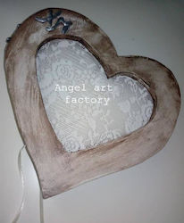 Wooden Heart Case Lace Initials Rings