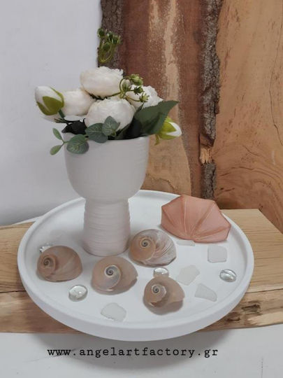 Ceramic Tray Set with Shell Vase