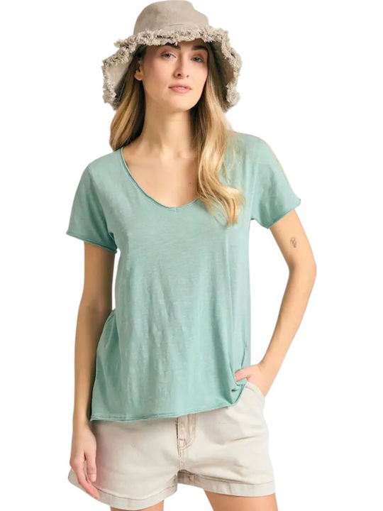 Funky Buddha Γυναικείο T-shirt Sage Green