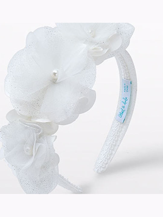 Abel & Lula White Kids Headband with Flower