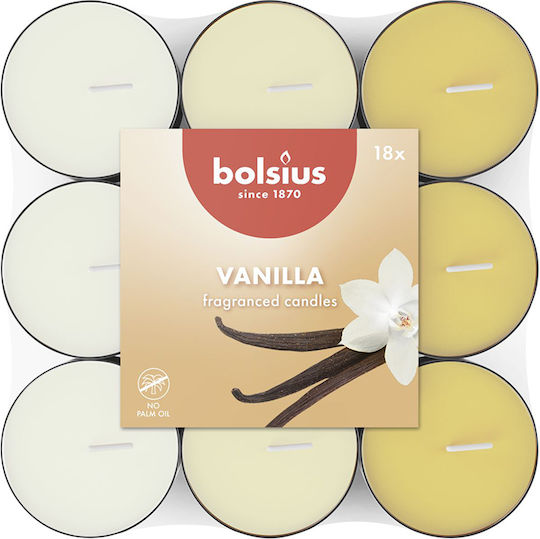 Bolsius Basic Vanille-Duftteelichter Set 18 Stück