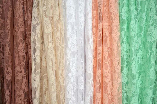 Fabric Soft Lace Romantic 1.5x3m Salmon
