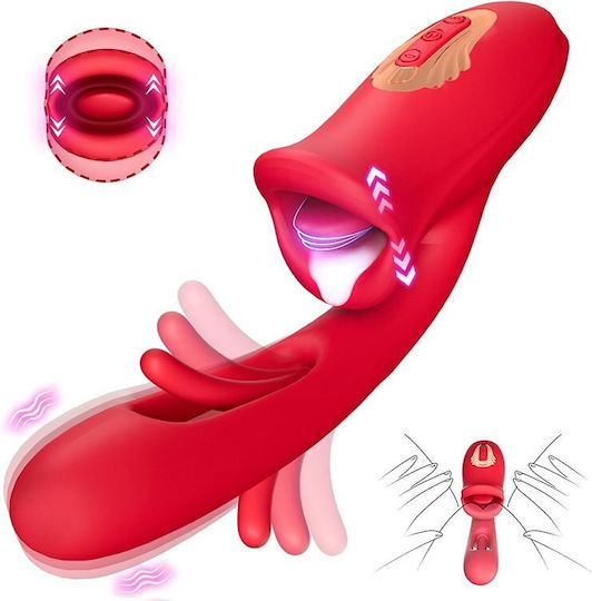 SMD Multitasker, Flapping and G Spot Vibrator 3-in1, 9 Vibrating Modes  Klitoris Vibrator 9cm Rot